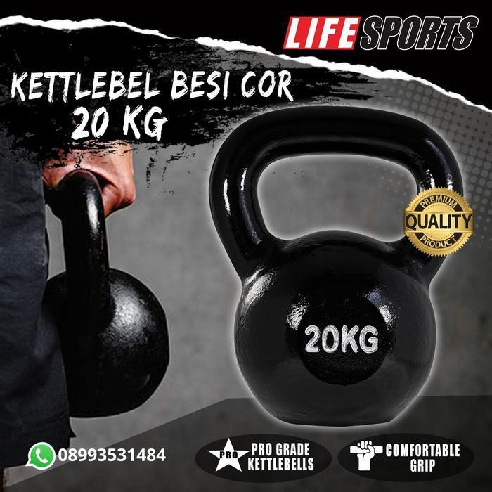 NEW PRICE - kettlebell 20 kg barbell fitness Kettlebell 20 kg full besi cor ketelbel ketlebell origi