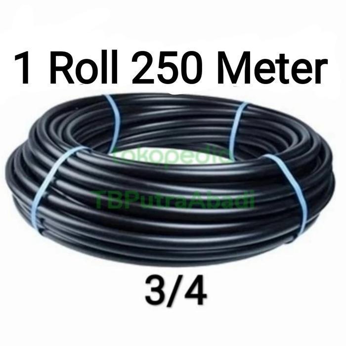 GRATIS ONGKIR - Pipa PE 3/4 Roll Selang HDPE Hitam 3/4" 1 Roll 250 Meter PDAM