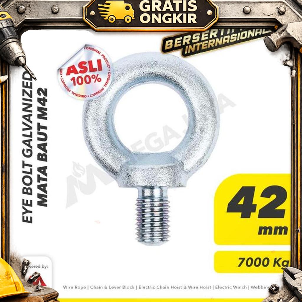 Powertec Eye Bolt / Mata Baut Galvanized M42