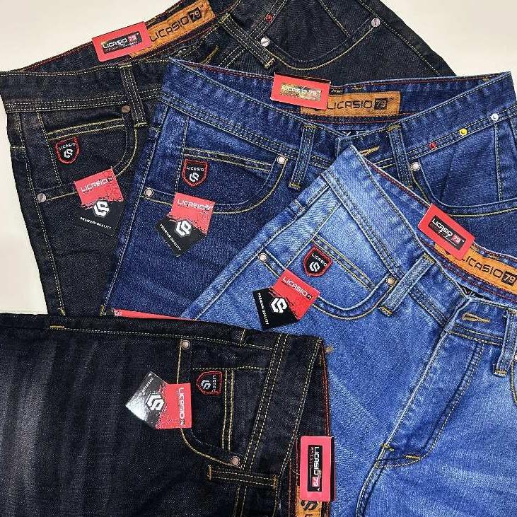 original licasio - celana jeans pendek pria standar reguler