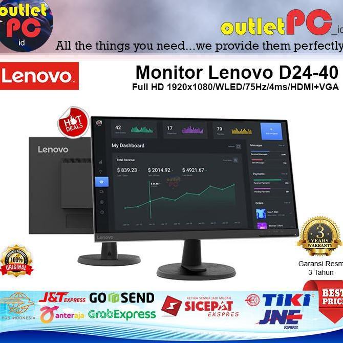 Goodseller- LENOVO LED MONITOR D24-40 24 / 23.8" D24 - 40 Full HD FHD 75hz 4ms
