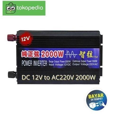 POWER INVERTER SOLAR PANEL PLTS PSW PURE SINE WAVE 2000 WATT 12 VOLT ASLI
