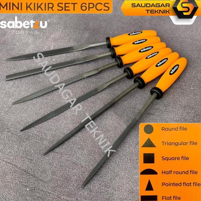 Kikir Mini Set Sabetzu Alat Kikir Besi Kayu Kecil Mini File Set