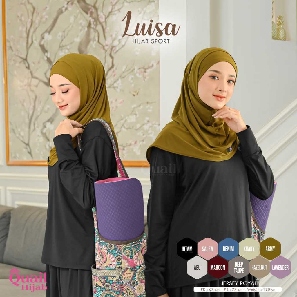 Luisa Hijab Sport Quail Hijab Jilbab Sporty Wanita Quail Jilbab Olahraga Hijab Instan Jersey Olah Ra