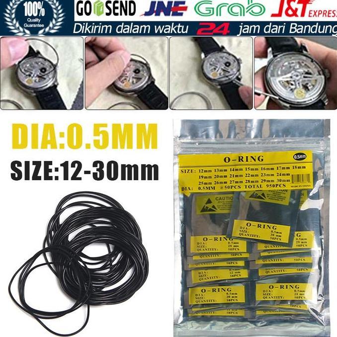 VENOMDRUMB 950 Pcs Karet Seal O-Ring jam Tangan Seal O Ring Seal Tutup Jam Tangan