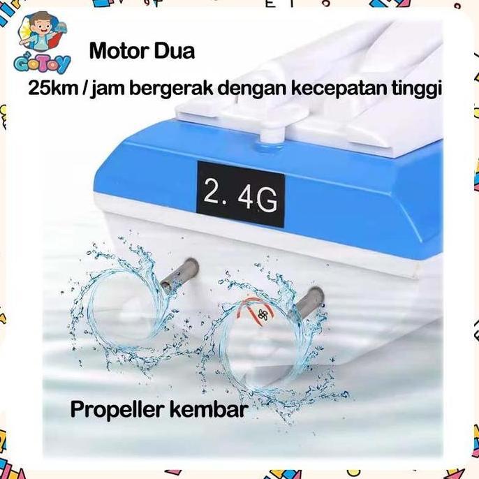 Play- 2.4Ghz Kapal Remote Control Super Besar Model Kapal Remote Control Nirkabel Tahan Air Listrik 