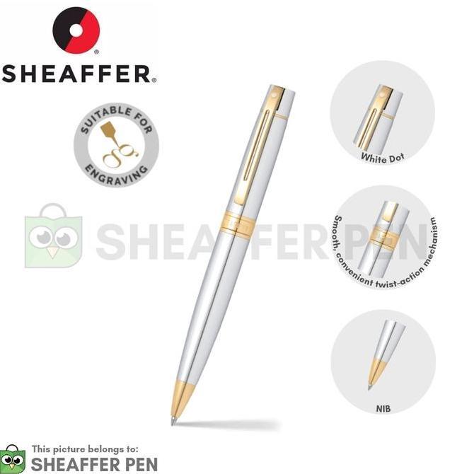 NEW Sheaffer SGC 300 Chrome Gold Plate Ballpoint