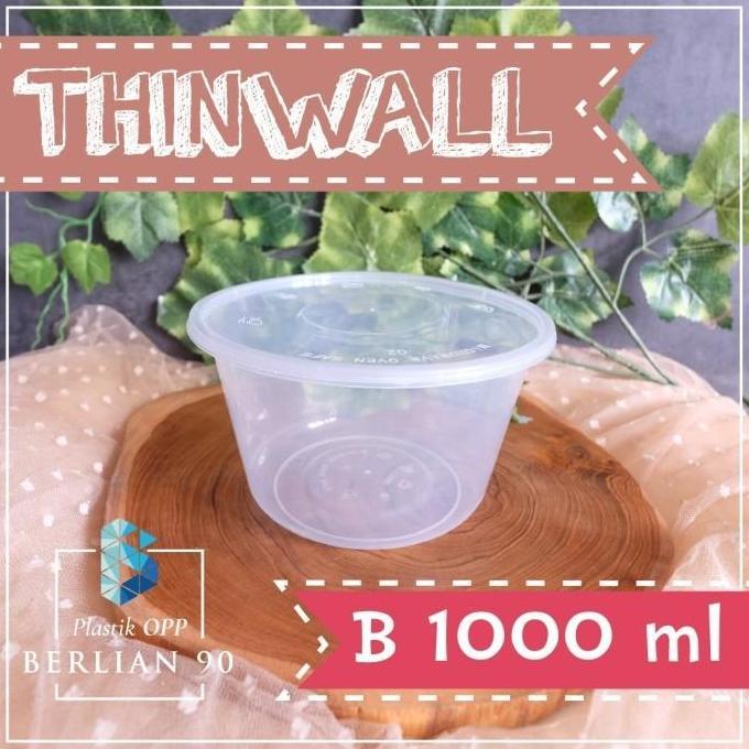 Thinwall Bulat 1000 ml Thinwall Mangkok Plastik 1000ml Thinwall Bowl