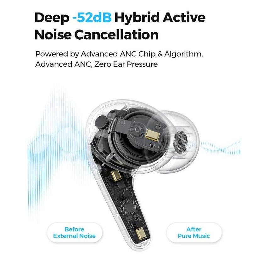 Cezu - Soundpeats C30 True Wireless Powerful 52Db Hybrid Anc With Transparency Mode