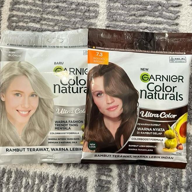 Paket Pewarna Rambut Garnier Ash Blonde Golden Brown