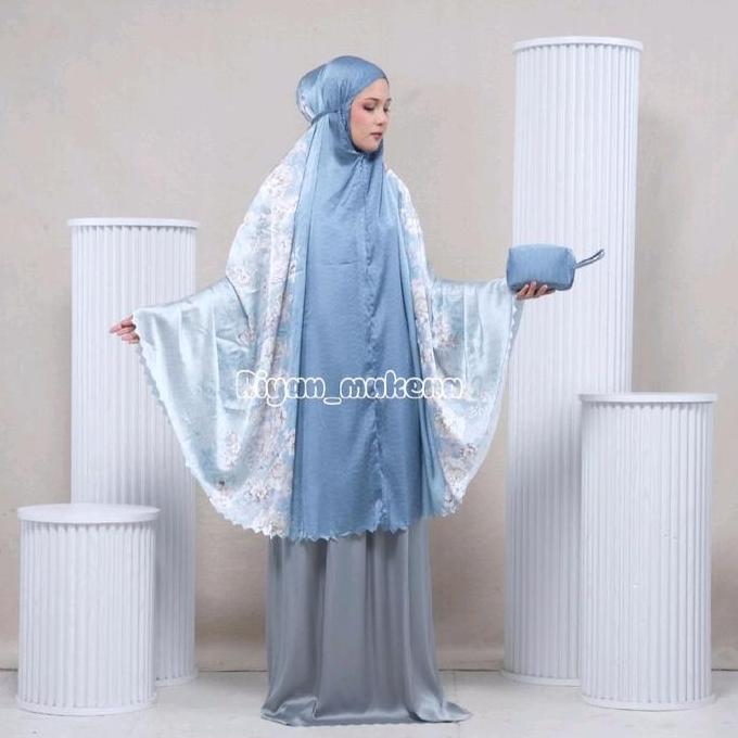 Nice- Mukena Syakila Bahan Armania Silky 2In1 Jumbo Meh | By Riyan Mukena.