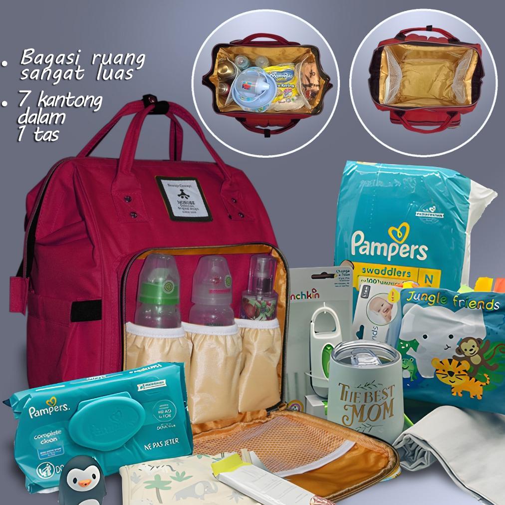 Tas Ransel Bayi Diaper Bag Multifungsi - MONOBE