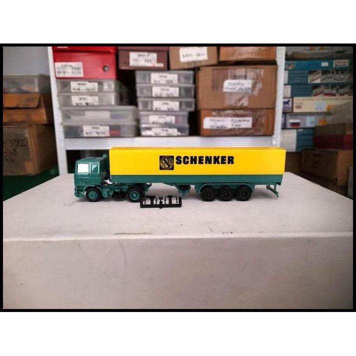 TERBARU HERPA SKALA 1:87 - DAF 95 HIJAU LIVERY SCHENKER DALAM BOX ORIGINAL DAF02