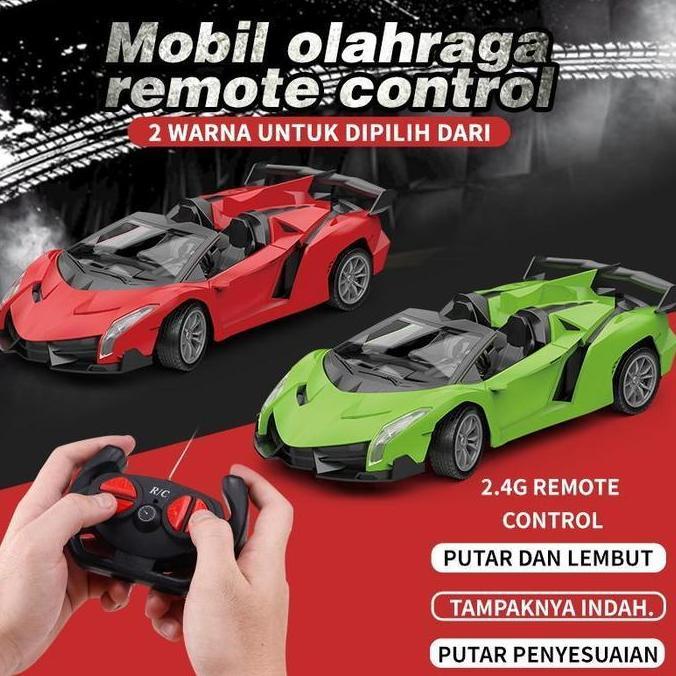 Olahraga RC  - 2 Warna, Putar & Lembut, Mainan Edukatif Anak - Control Remote Toys Kontrol Baterai  