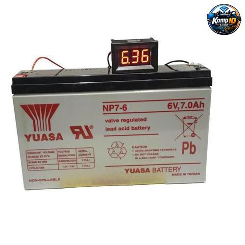 Yuasa Battery NP7-6 6V 7Ah + Digital Volt Meter