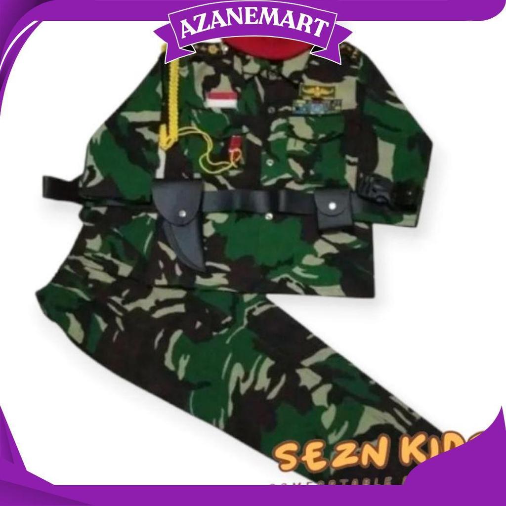 Baju Anak TNI Doreng Putra Komplit Dengan Sabuk dan pilihan topi SK Ori