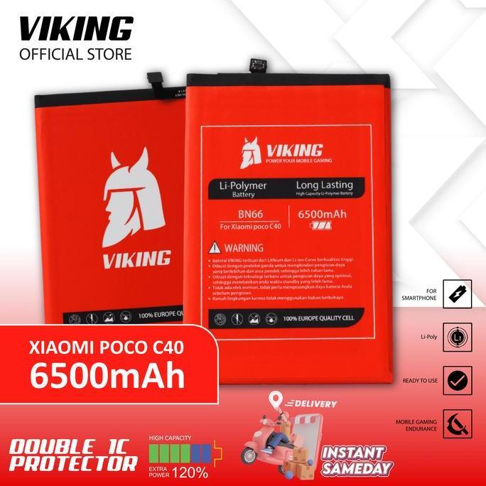 VIKING Baterai For Poco C40 BN66 Double Power
