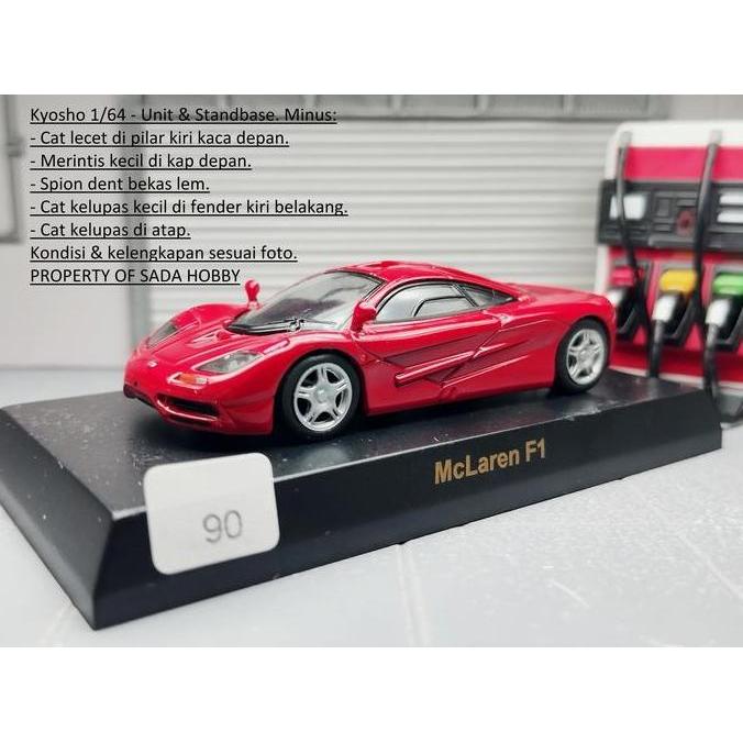 KYOSHO 1/64 MCLAREN F1 MERAH UNIT & STANDBASE SADHO