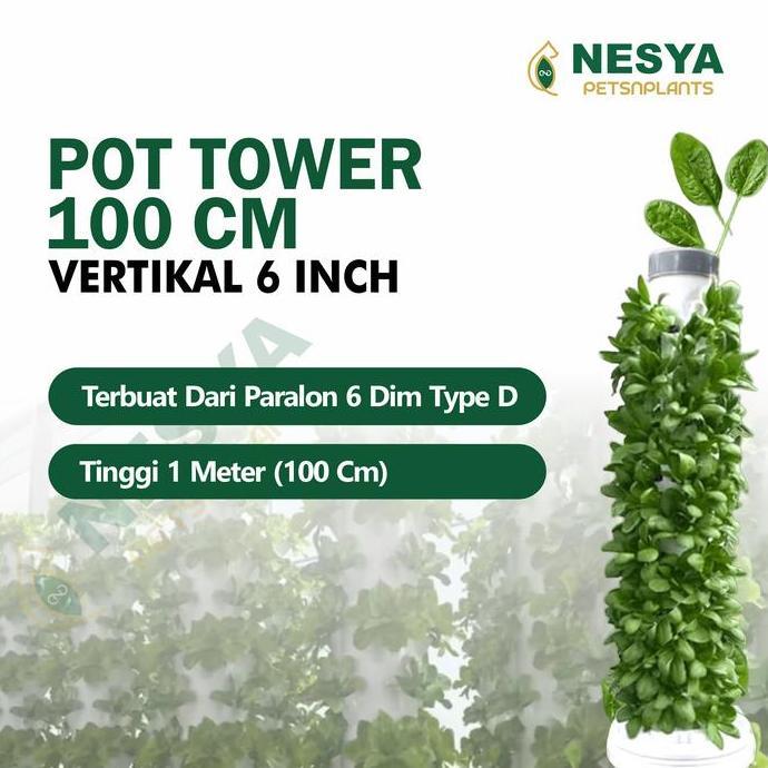 GROWING TOWER POT TOWER VERTIKULTUR VERTIKAL GARDEN PARALON 1 METER 6 INCHI - VERTIKAL GARDEN