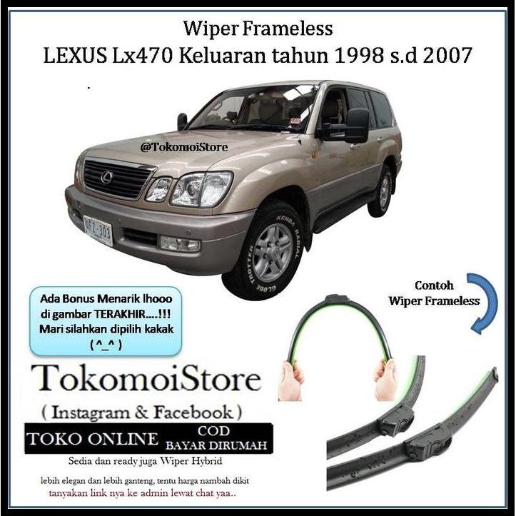 TERBARU WIPER BANANA LENTUR LEXUS LX470 LX 470 1998 1999 