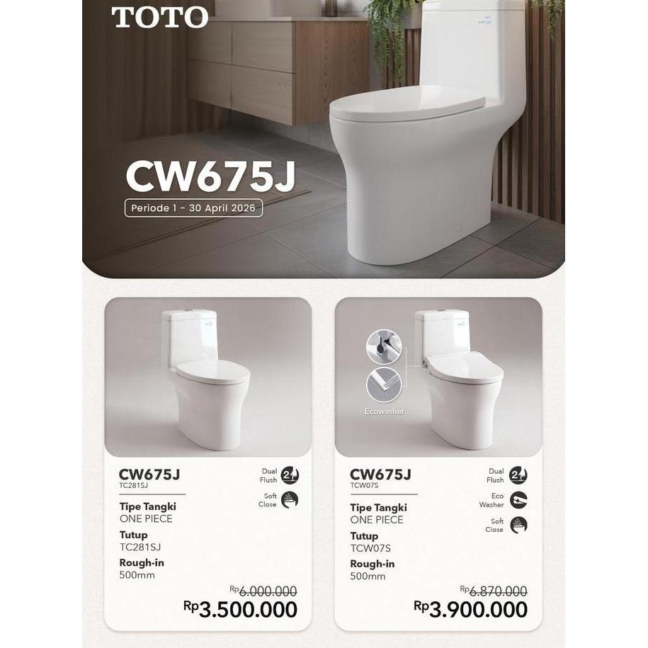 Goodseller- Kloset Duduk TOTO CW675J One Piece Toilet