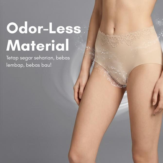 URU [1 PCS] CD RENDA SOUFFL CELANA DALAM WANITA ELASTIS JUMBO LAPISAN KATUN MURNI CD RENDA