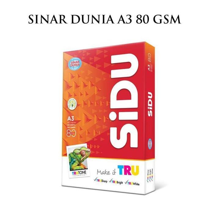 Kertas Fotocopy HVS Sinar Dunia SIDU A3 80 Gram Gsm Gr 80Gr