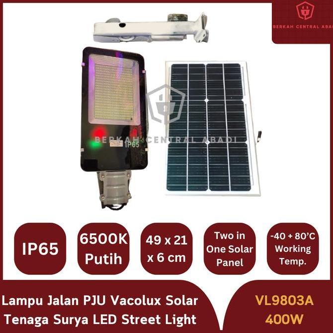 HARGA DISC - Lampu Jalan PJU Solar Vacolux 400 Watt LED Street Light Tenaga Surya VL9803A