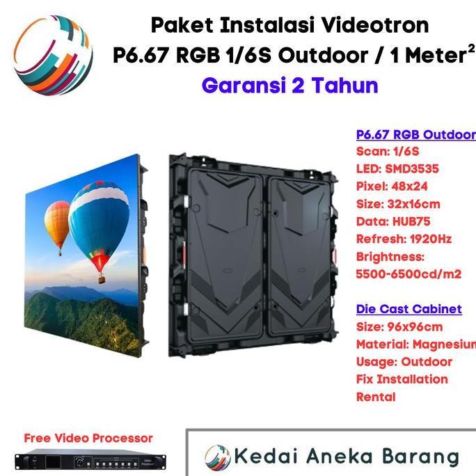 Paket Led Videotron P6.6 P6 Outdoor Kabinet Cabinet Die Cast 96X96