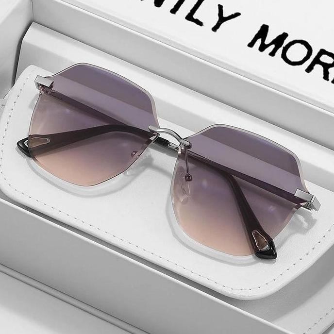 Toko Resmi YJ Kacamata Hitam Sunglasses Pria dan Wanita Frame Kotak Lenda Warna Gaya Vintage Trendy 