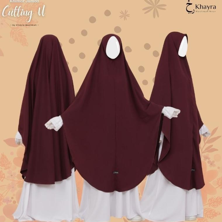 Khimar Basic Cutting U Jumbo By Khayra Muslimah