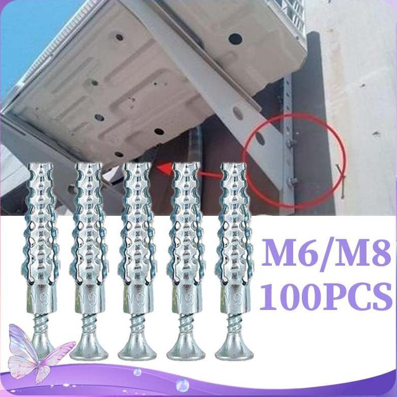 100Pcs Baut Sekrup Tembok Dinding Baut Tembok Dinding Sekrup Pemasangan Dinding Tembok Sekrup Wall A