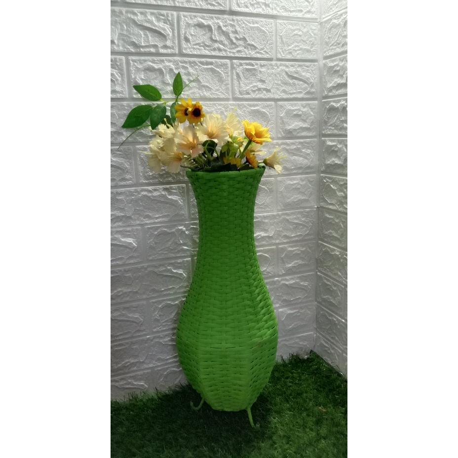 Guci 70 Cm Vas Bunga Keranjang Bunga Guci Rotan Sintetis Pot Bunga Sudut Hiasan Rumah Guci Dekorasi