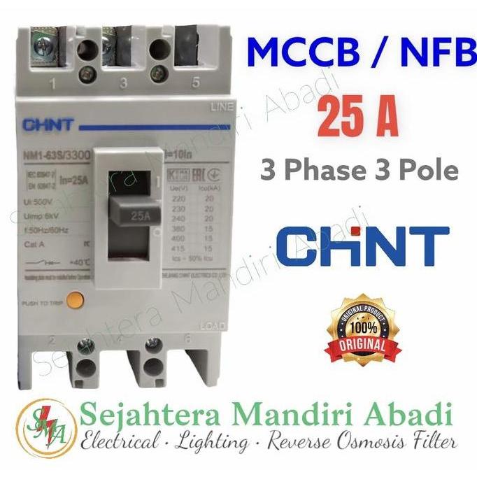 MCCB Chint 25A 3P NFB NM1-63S 15kA (TERBAIK) (TERBARU) (TERMURAH)
