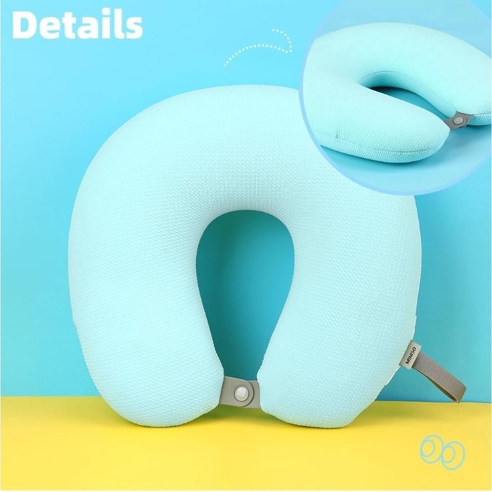 Miniso Bantal Leher U-Shaped Neck Pillow Bantal Leher Bantal Lucu