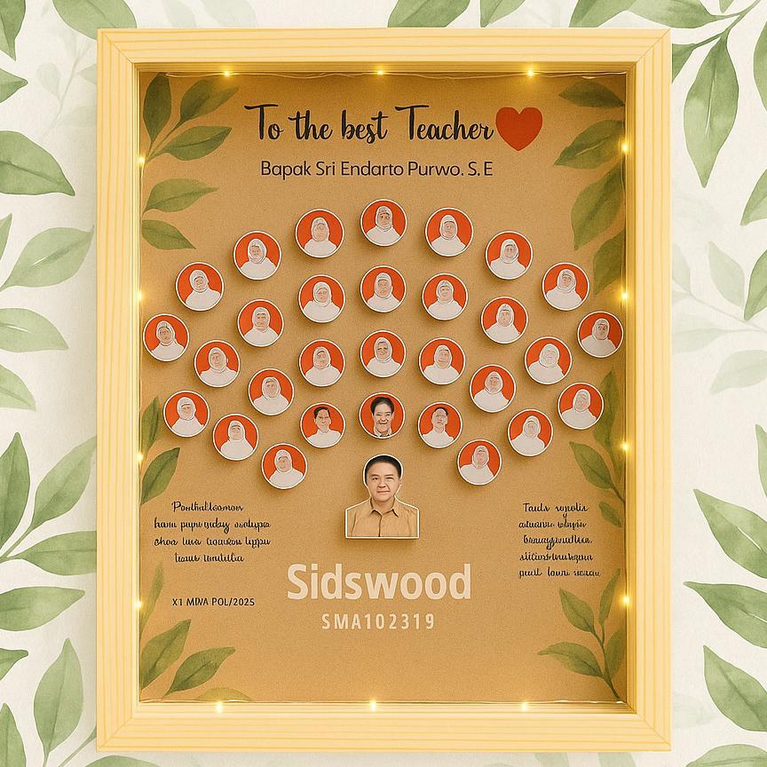 Sidswood [3Da4] Bingkai 3D Kayu Akrilik A4 21X29.7 Cm Bingkai Kayu Untuk Mahar Bingkai 3D Jati Belan