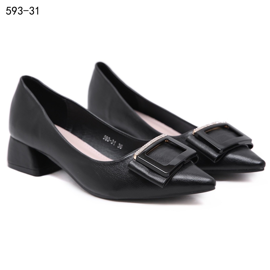ELLORA 593-31 Sepatu Kerja Wanita Chunky Heels Hak Tahu 3cm