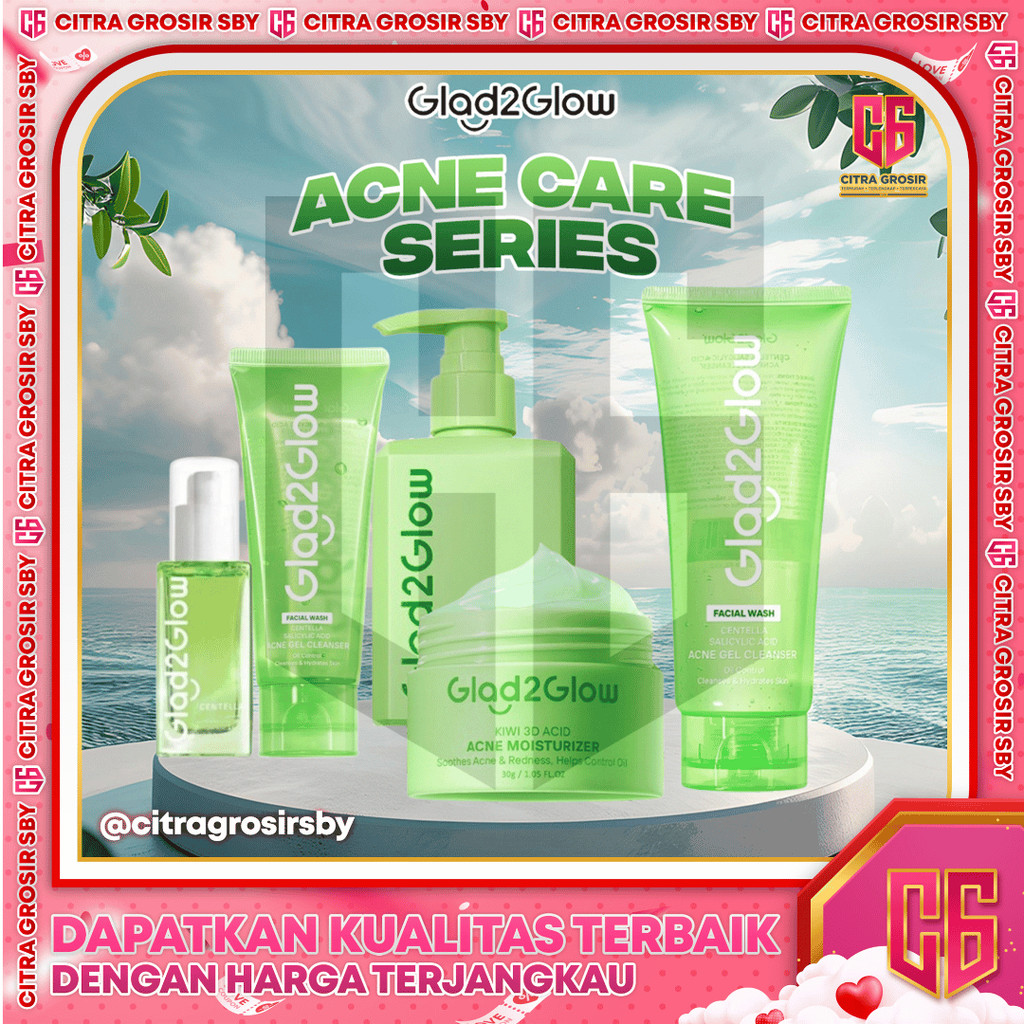 GLAD2GLOW Acne Care Skincare Series || Kiwi Acid Moisturizer || Centella 2% Salicylic Acid Acne Seru