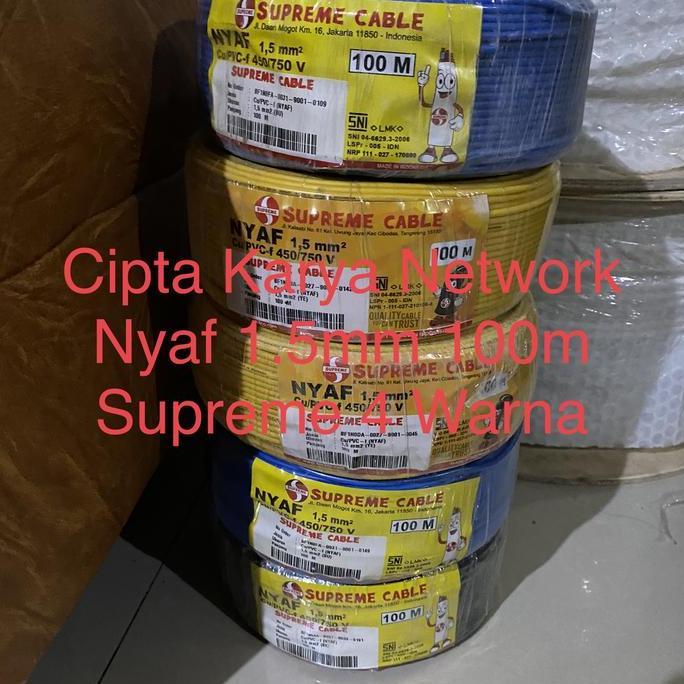 Promo Kabel Supreme Nyaf 1.5Mm 100m / NYAF 1,5mm / AF 1.5mm / AF1.5 4 Warna / NYAF 1.5 SUPREME SERAB