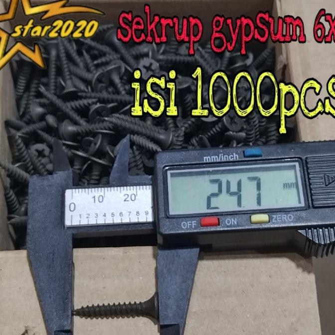 Sekrup Gypsum 6X1 Isi 1000Pcs