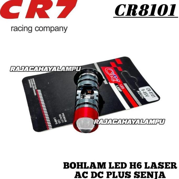 Lampu Led Laser H6 Arus AC DC CR-8101 CR7 Bohlam Led Laser Plus Senja Hi Low Universal Motor Bebek M