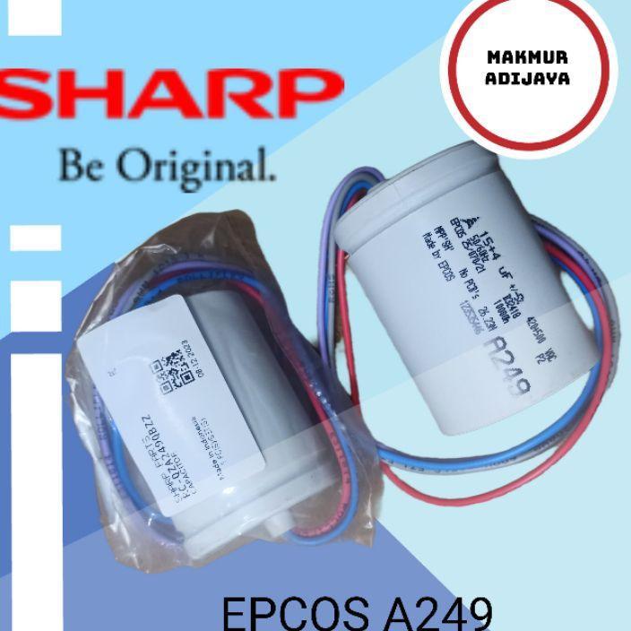 Capasitor Kapasitor Mesin Cuci Sharp 14Kg 2 Tabung Original  Epcos A249 15Uf + 4Uf
