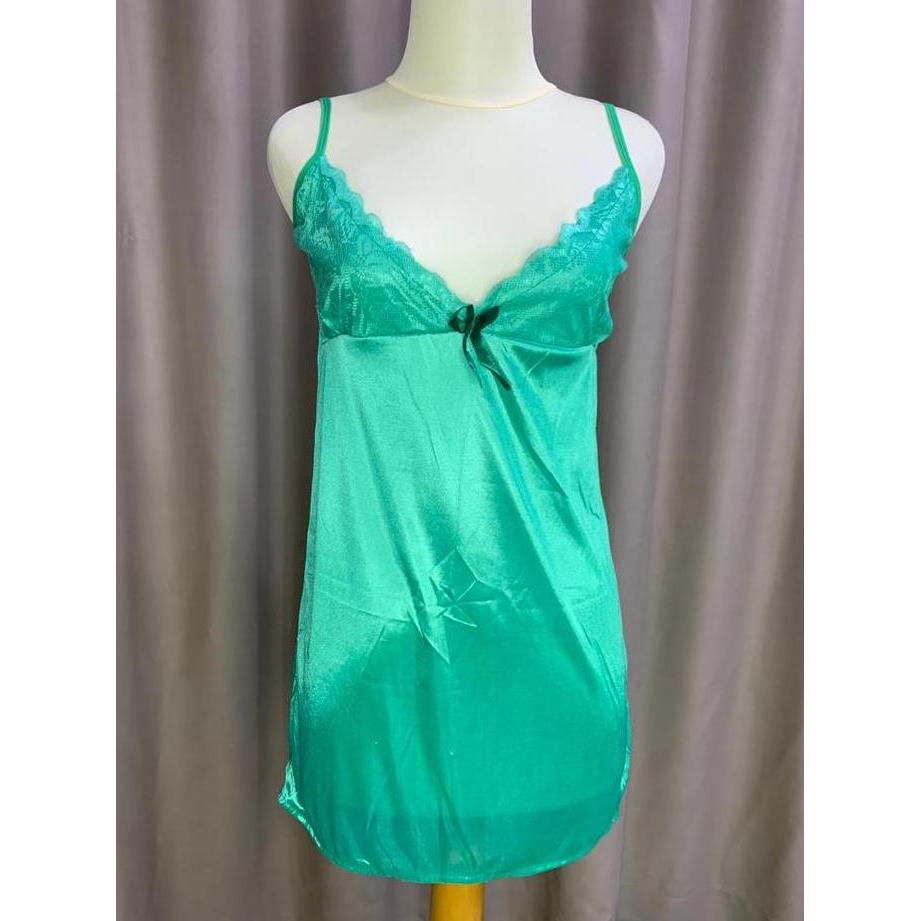 Lineu- [Kkgallery] Lingerie Nita Bahan Satin Tanpa Lengan Model Mini Daster 3018