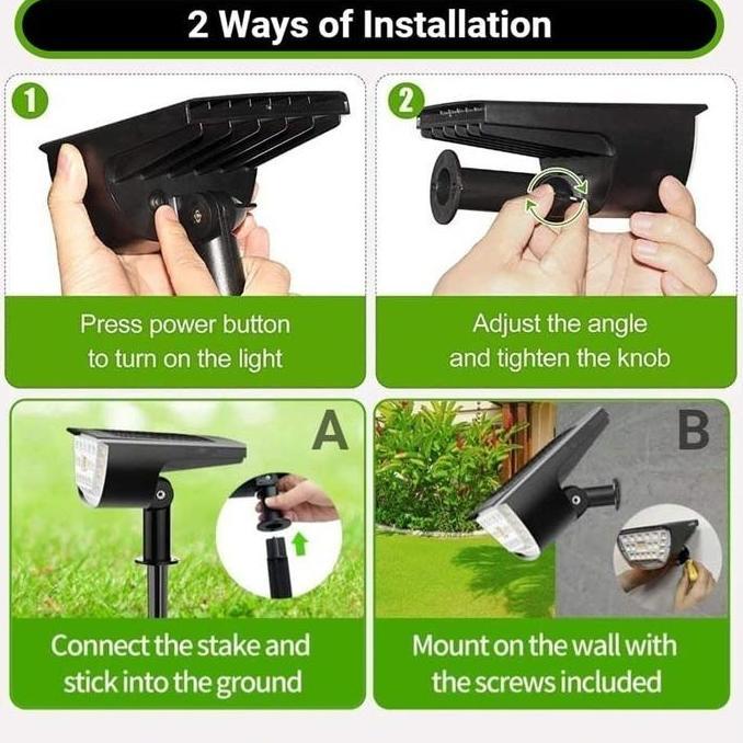Lampu Sorot Super Terang Outdoor / Untuk Dekorasi Taman Halaman Rumah Teras Outdoor LED Tenaga Surya
