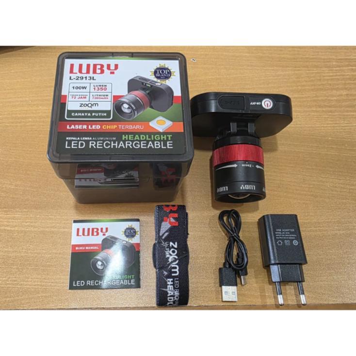 Luby L-2913L L-2913K 100Watt Senter Kepala Luby Zoom L2913L L2913K 100W Tahan Hingga 72 Jam