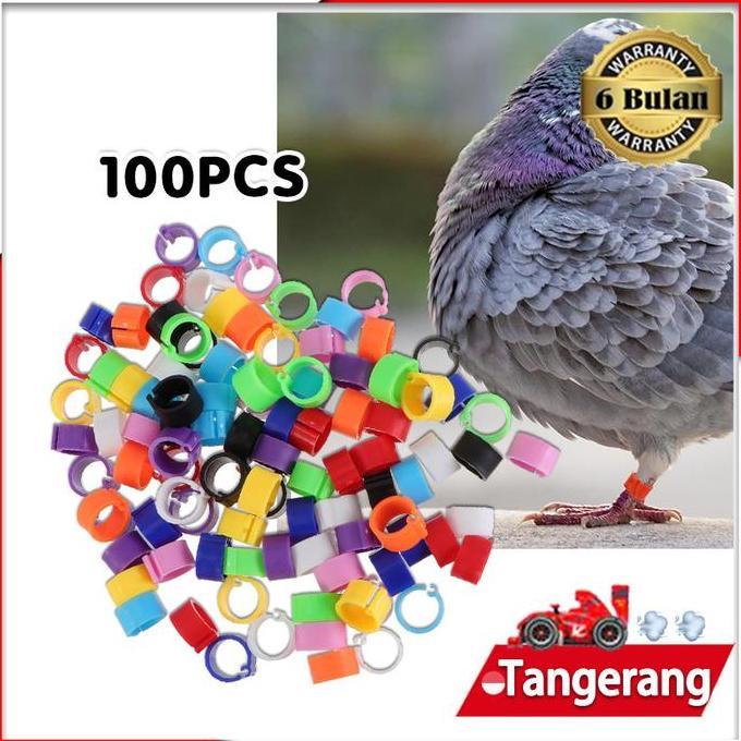 100pcs/Bag Ring Jepit Merpati 8mm Ring Dewasa Merpati Random Pilihan 10 Warna