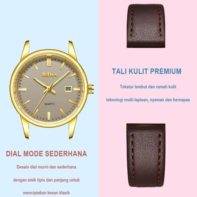 Bans- Biden Jam Tangan Nita Tali Kulit Anti Air Kuarsa Jam Nita Elegan Klasik Jam Tangan Cewek Yn203