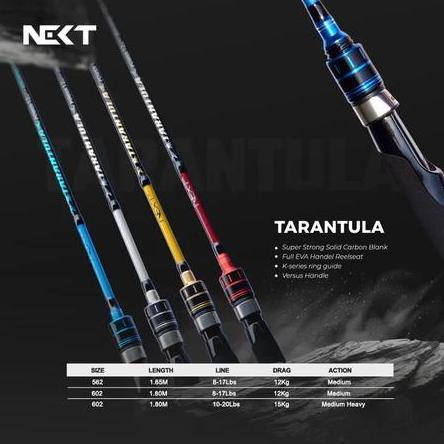 Joran Pancing Next Tarantula Solid Carbon 165Cm-180Cm Bervarian Warna | Joran Spinning Next Tarantul