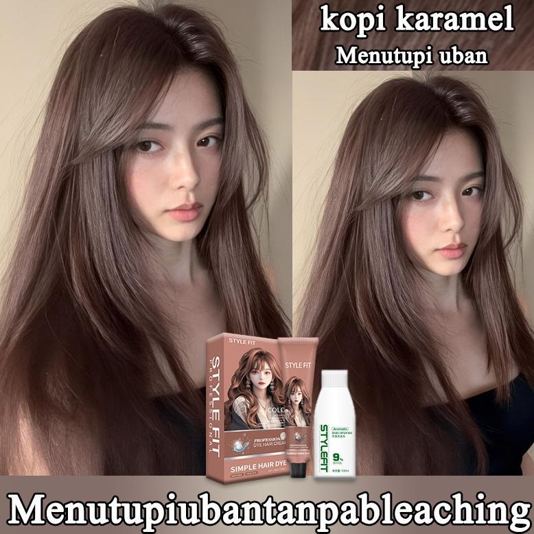 [BAHAN TERBARU] STYLE FIT KOPI KARAMEL CAT RAMBUT * 200ML TIDAK MERUSAK RAMBUT, CAT SENDIRI DI RUMAH