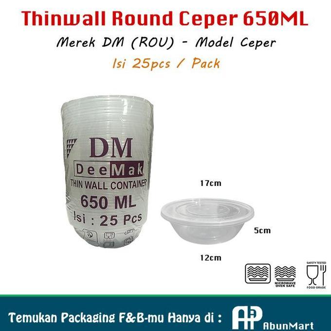 Thinwall 650 ML Round Ceper (ROU) DM Isi 25pcs